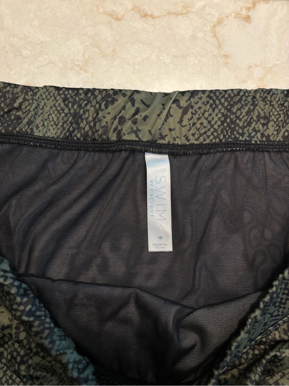 Lane Bryant Cacique Olive Snakeskin Bikini - Top 40F/Bottom 18 - Picture 4 of 12